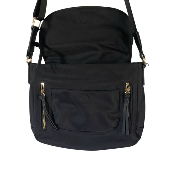 Karl Lagerfeld Paris Cara Black Nylon Crossbody Messenger Bag - Picture 6 of 8